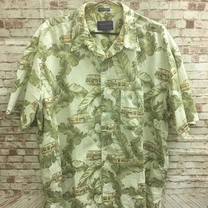 Pendleton Hawaiian Green Leaves Woody Wagon Shirt